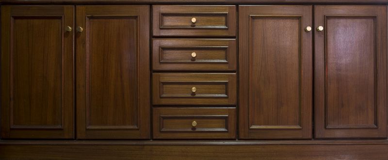 Close-up of Stained Cabinet Doors